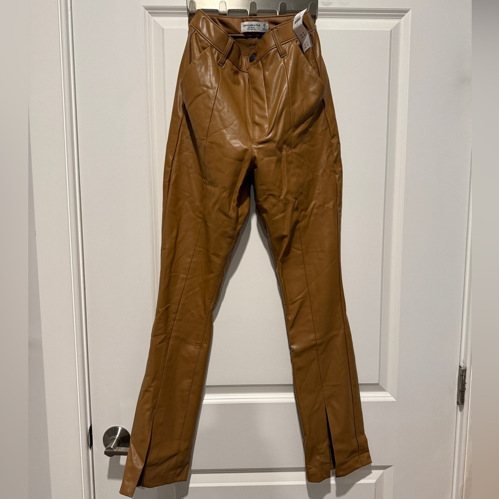 Abercrombie & Fitch Women’s Brown Leather Pants